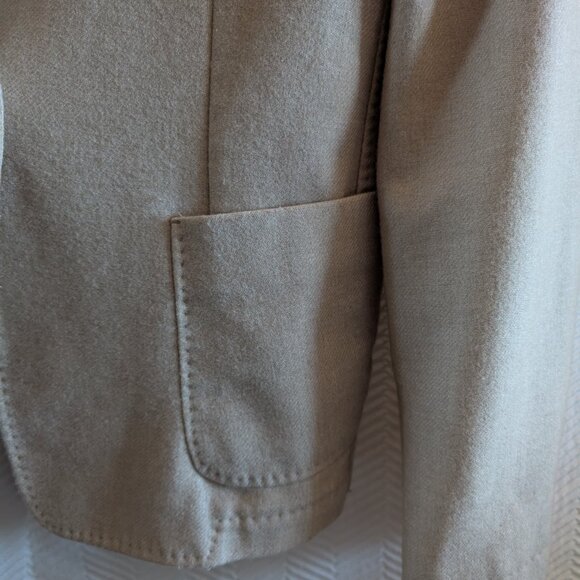 Massimo Dutti Wool blend blazer career Beige Size US10 Tailored Quiet Luxury - Picture 8 of 14